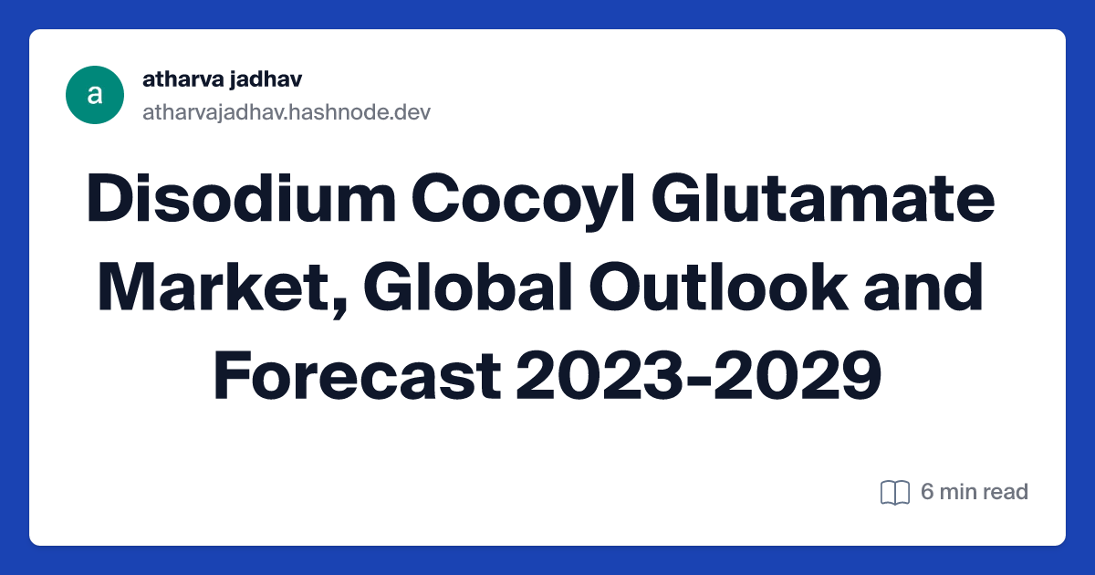Disodium Cocoyl Glutamate Market, Global Outlook and Forecast 2023-2029